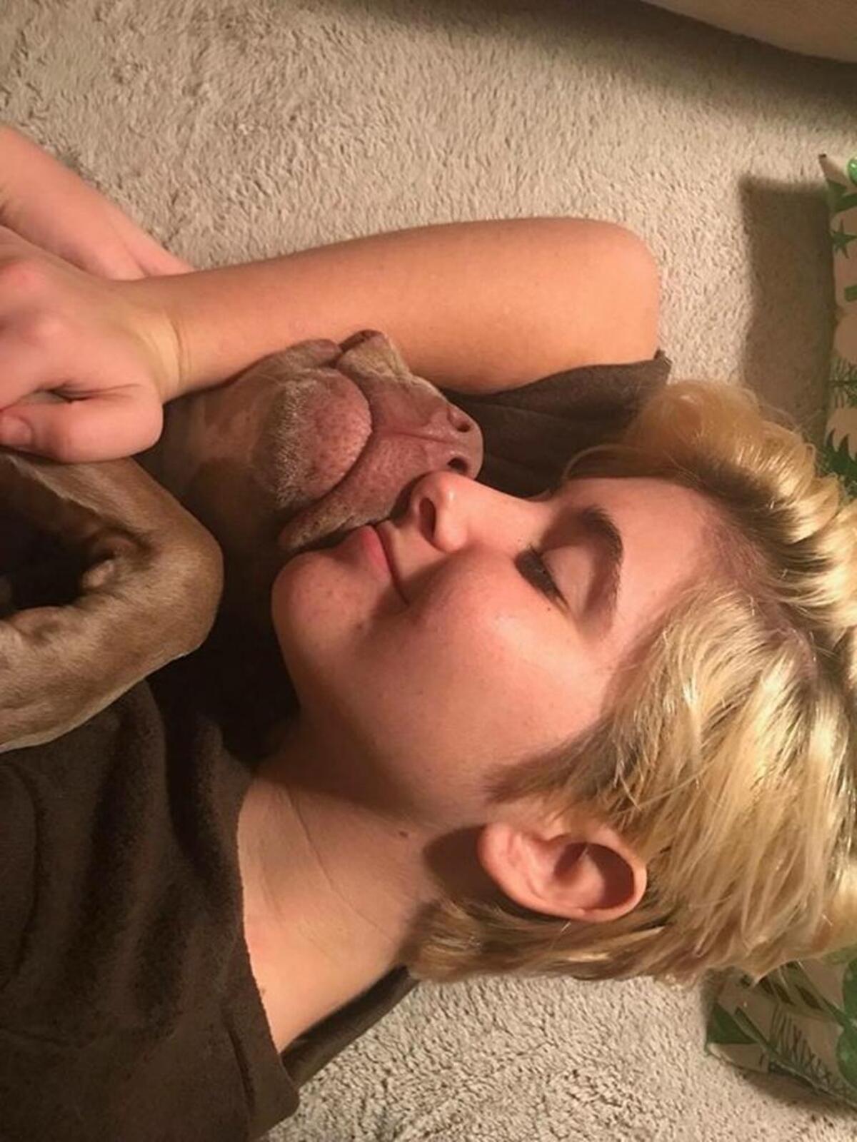 “She’s like my best friend,” said Naomi about her rescue pitbull, Twinkie.