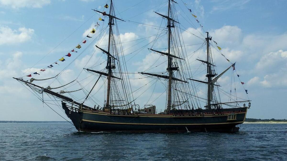A stock imagine of a caravel, a sailing ship developed in the 15th century.