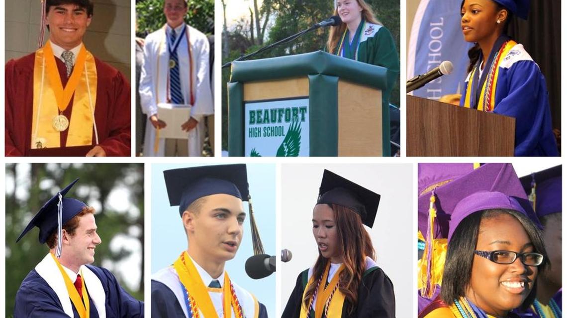 Top row, from left: Andrew Boyles, Thomas Heyward Academy; William Lindsay, Beaufort Academy; Sophia Bursch, Beaufort High School; Jurnee Jones, May River High School. Second row, from left: Phillip Evans, Hilton Head Island High School; Jonathon Paul Buck, Battery Creek High School; Meleena Lin, Bluffton High School; Briona Millidge, Whale Branch Early College High School