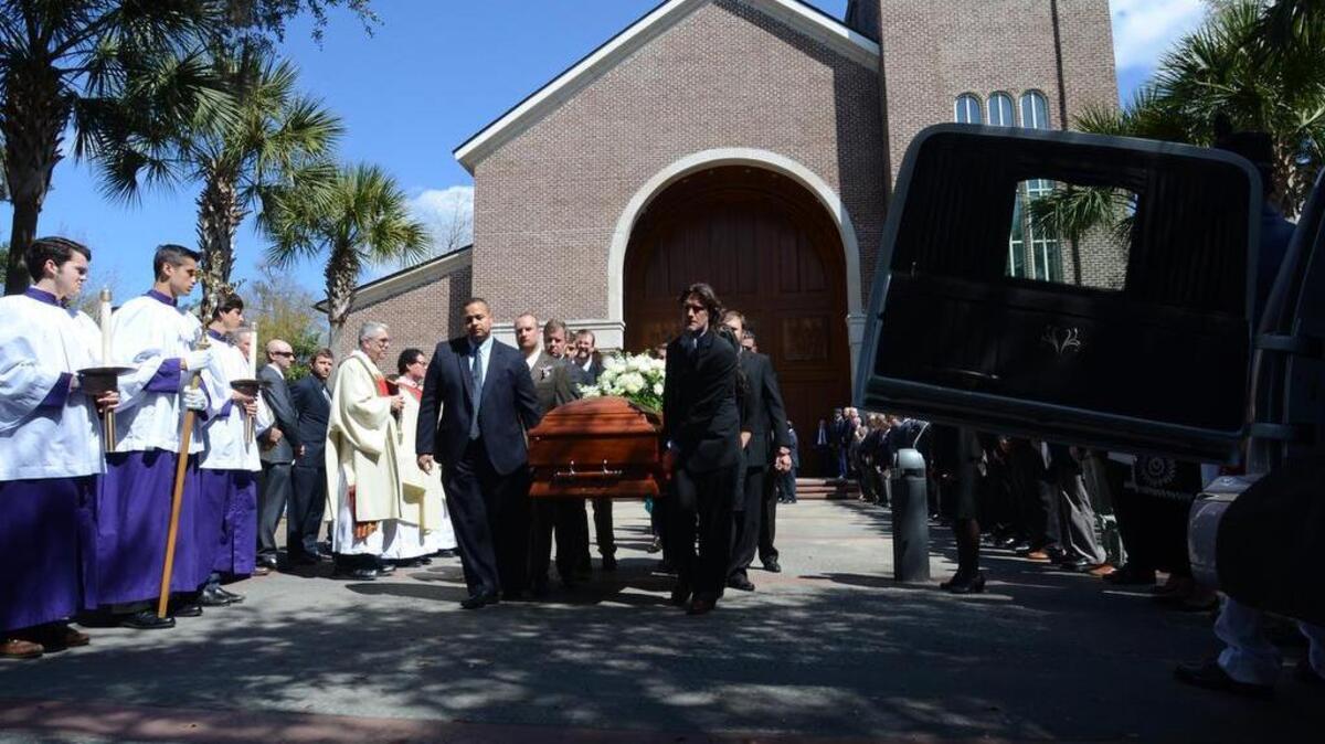 Beaufort author Pat Conroy's funeral was held on Tuesday, March 8, 2016 at St. Peter's Catholic Church on Lady's Island.