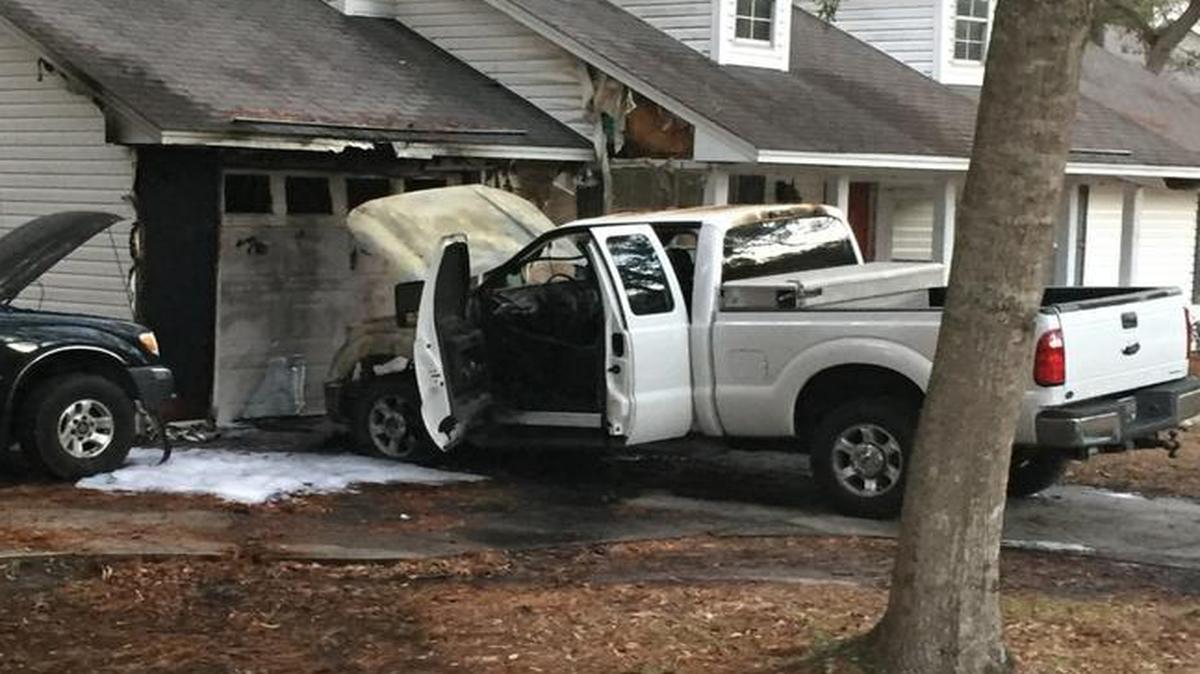 A fire burned a truck on Lady’s Island and caused minor damage to the home’s siding.