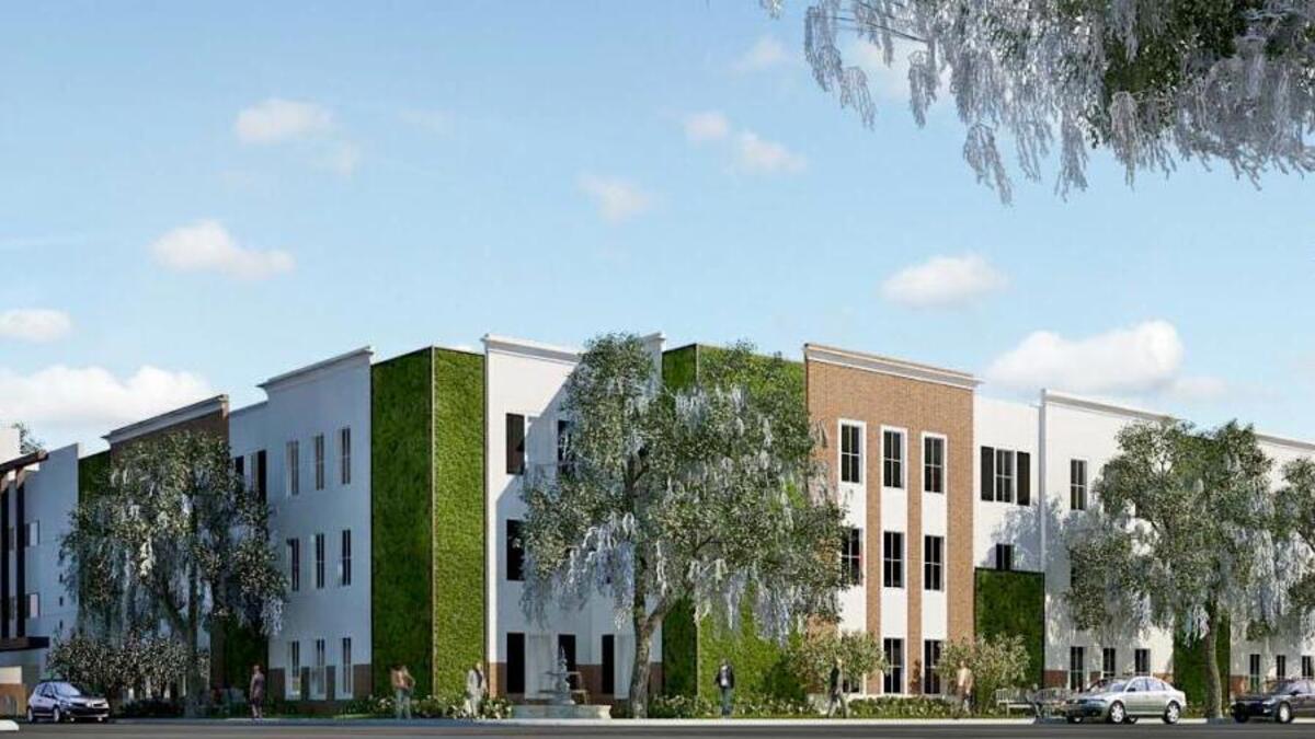 A conceptual drawing for a proposed parking garage viewed from Craven and West streets in Beaufort.