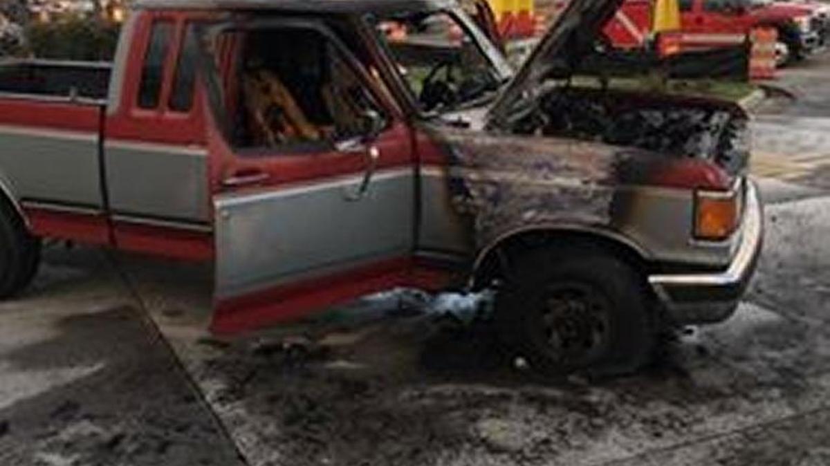 A truck caught fire at McDonald’s in Beaufort on Friday.