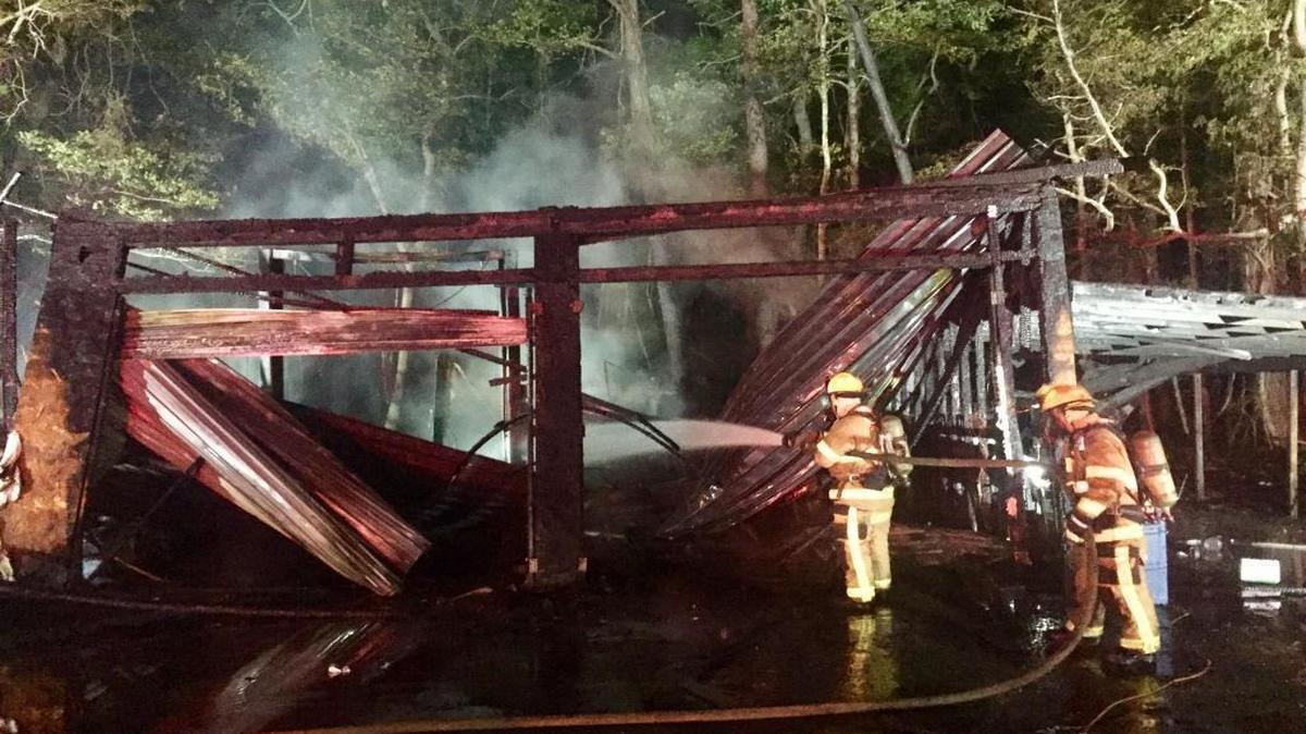 The Detour Road in Seabrook consumed a garage around 10:30 p.m. on Saturday. No injuries were reported.