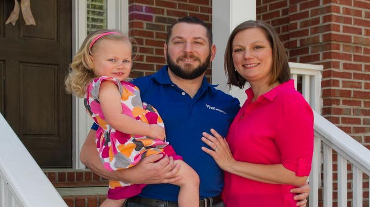 Paul Hewitt, his wife, Kari and daughter, Katherine, 3, moved from Beaufort to Lexington. The number of young people in Beaufort is dwindling.