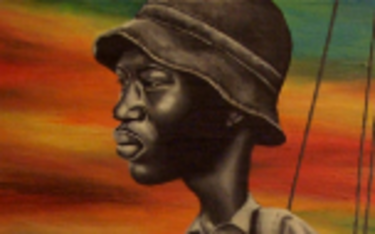 This painting, called “The St. Helena Fishermen,” was lost on St. Helena Island on Friday evening.