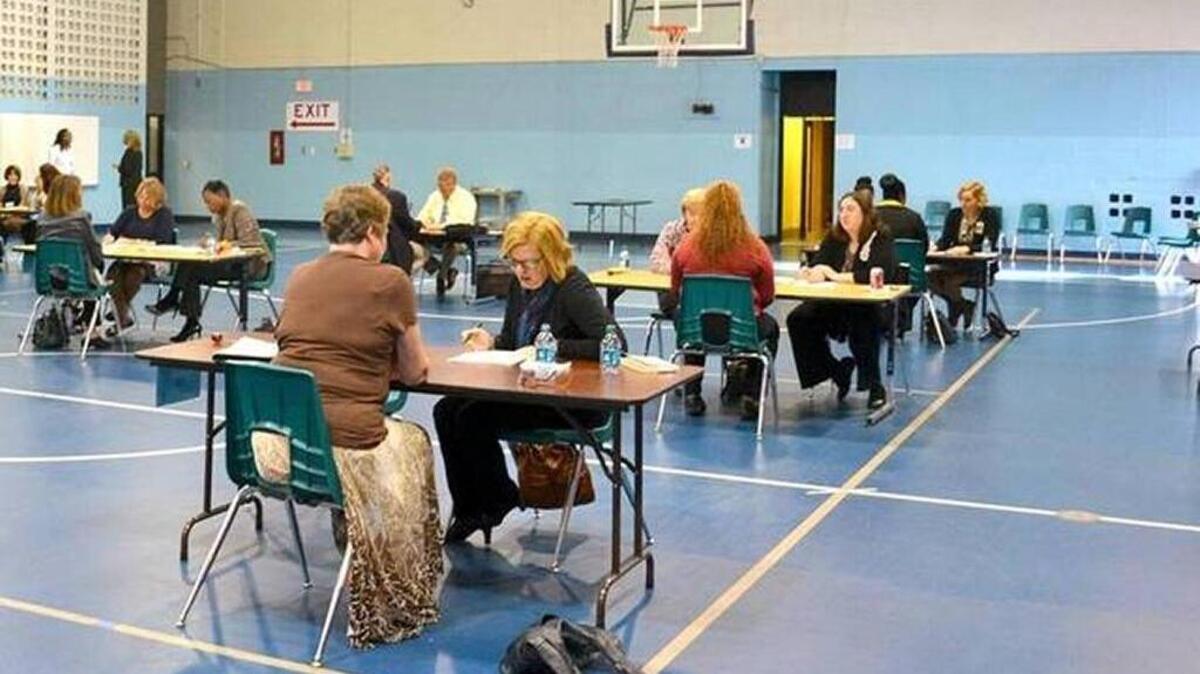 The Beaufort County School District holds a substitute teacher interview blitz on Dec. 5, 2013.