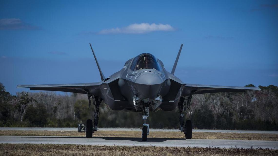 An F-35B Lightning II prepares to take-off aboard Marine Corps Air Station Beaufort on March 8, 2016. The take-off was performed as part of training operations conducted to further enhance the pilot’s capabilities. The F-35B is the short take-off and vertical landing variant of the jet which uses a jet propulsion system to execute the landing. The aircraft is with Marine Fighter Attack Training Squadron 501.