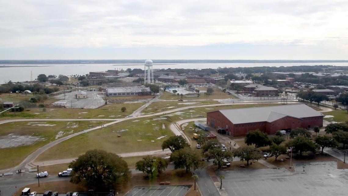 Aerial view of Marine Corps Recruit Depot Parris Island S.C., Feb. 5, 2015.