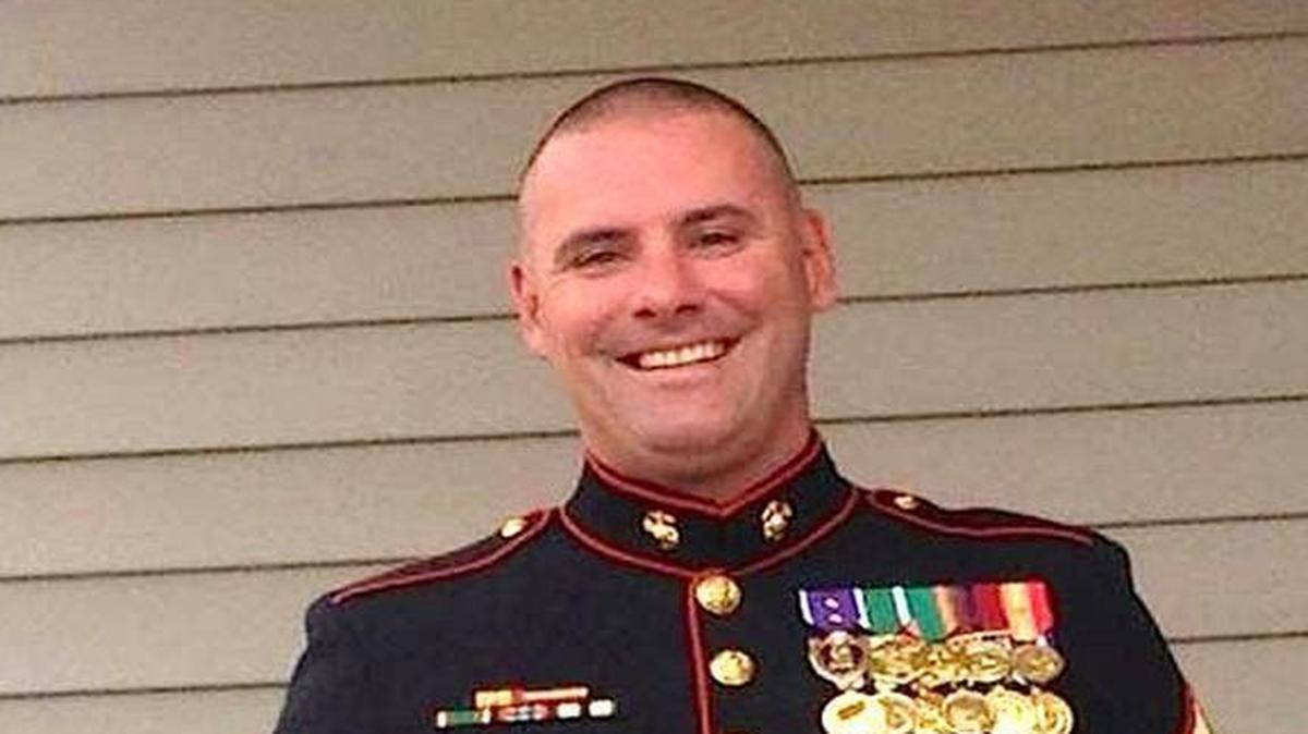 US Marine Sgt. Chris Williams (Ret.), who earned three Purple Hearts during five combat tours in Iraq and Afghanistan, in 2015, the month Williams met Mark Peterson. Peterson hired Williams to work at his Dog Guard Out-of-Sight Fencing dealership in Okatie, then gave him the whole concern when Williams retired from service.