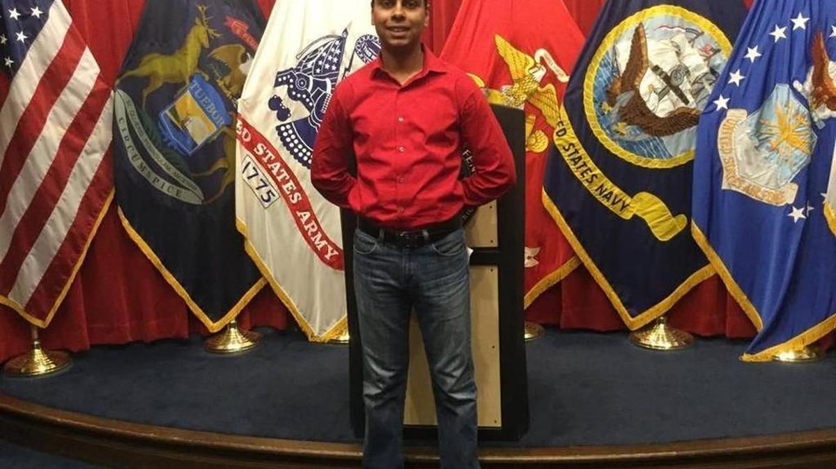 Former Marine recruit Raheel Siddiqui, 20, of Taylor, Mich., is pictured here just before he shipped off to recruit training at Marine Corps Recruit Depot Parris Island on March 7, 2016. Siddiqui died 11 days later after suffering what the Naval Criminal Investigative Service described as a nearly 40-foot fall.