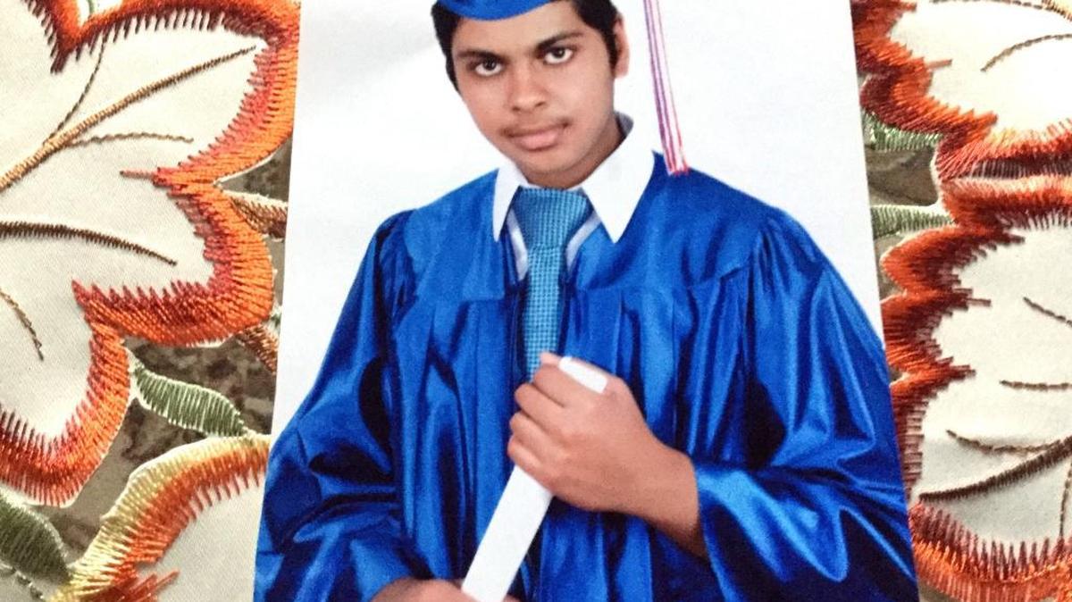 In this family photo submitted by the Siddiqui family’s lawyer shows Raheel Siddiqui in his cap and gown. Siddiqui, a 20-year-old native of Taylor, Mich., died on March 18 after sustaining injuries from a nearly 40-foot fall at Marine Corps Recruit Depot Parris Island.