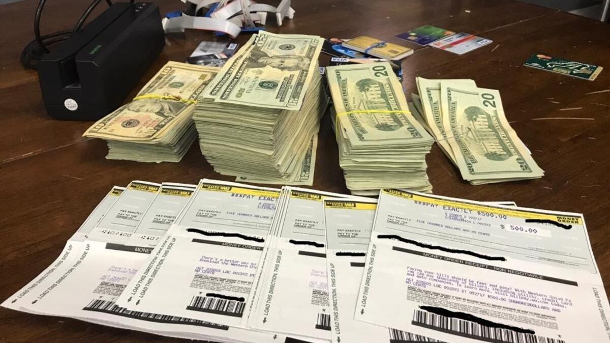 Alberto Yordan and Katty Rios were found with “a large sum of cash, credit cards with various names, credit card skimmers to be placed in gas pumps and money orders of various amounts” during a Yemassee Police Department traffic stop.