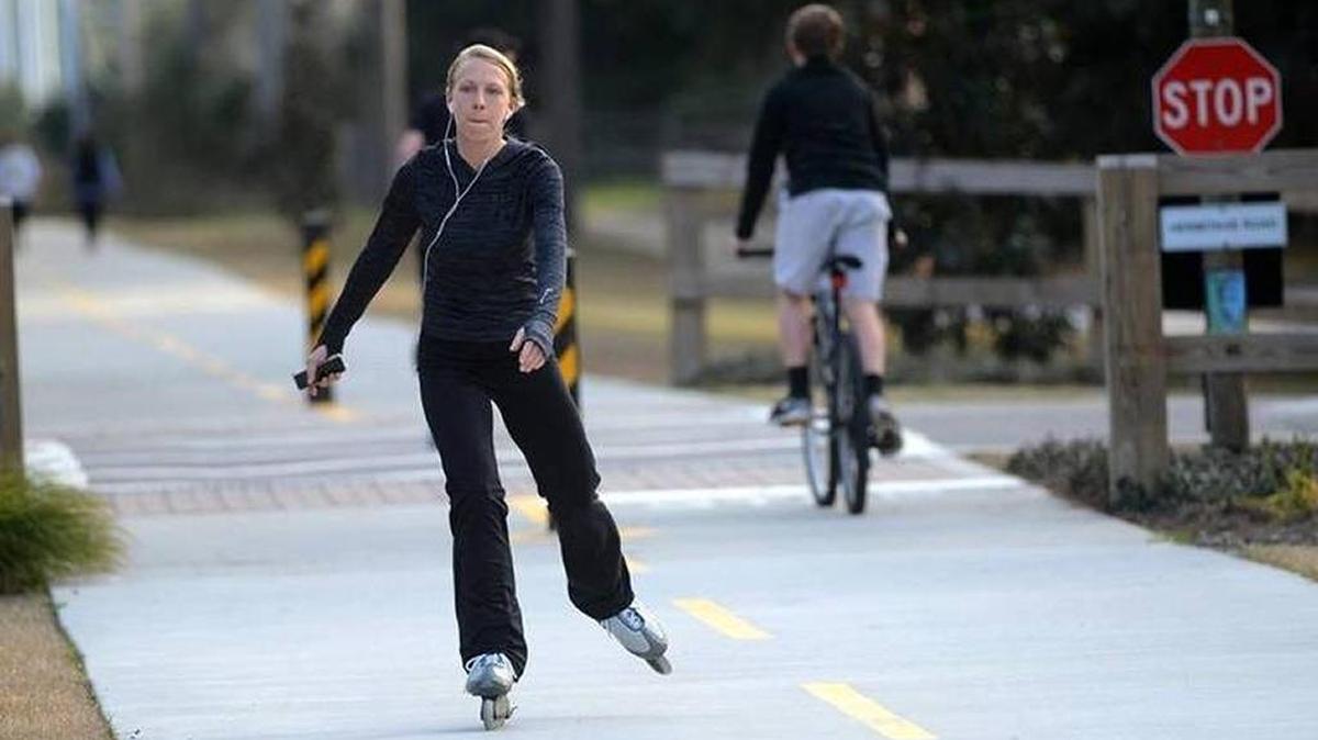 People are shown using the Spanish Moss Trail in this file photo.