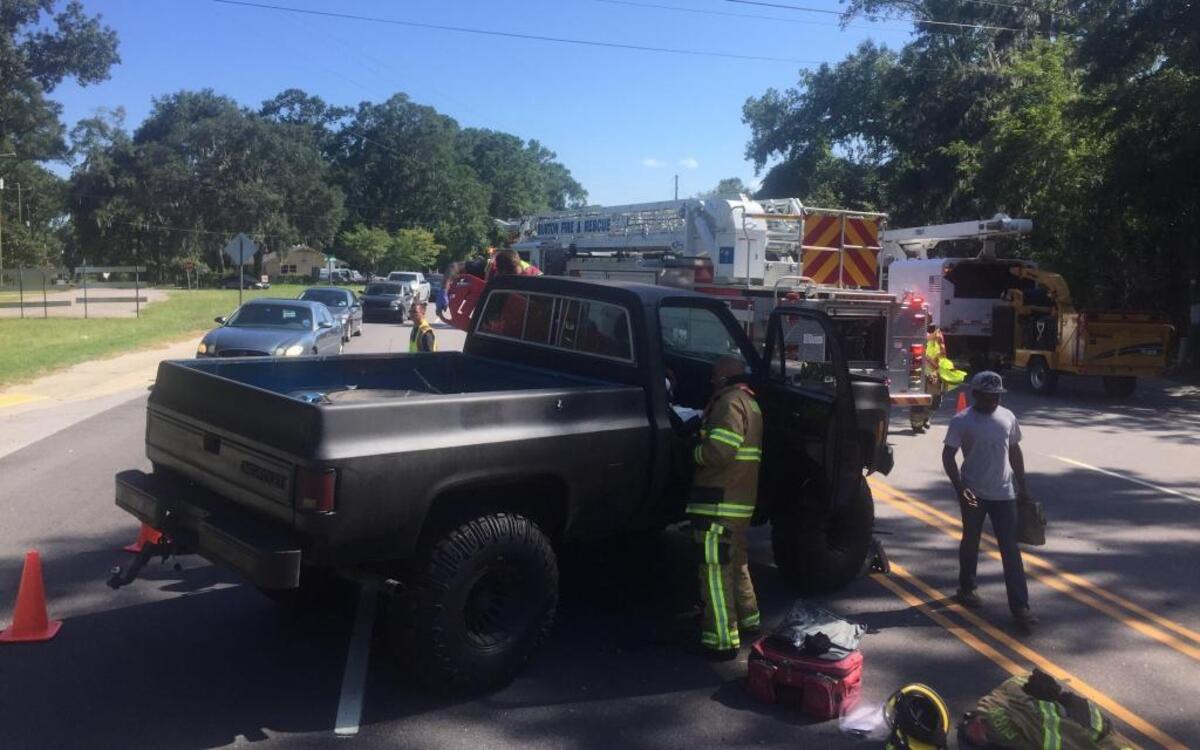 A two-vehicle accident at Parris Island Gateway and Horton Road injured one person just after 4:30 p.m. on Friday.