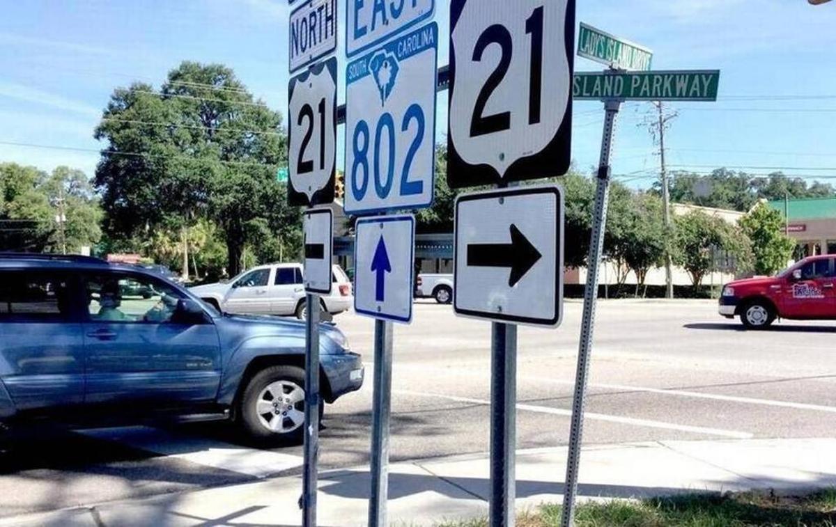 The intersection of Lady’s Island Drive/Sams Point Road and Sea Island Parkway.