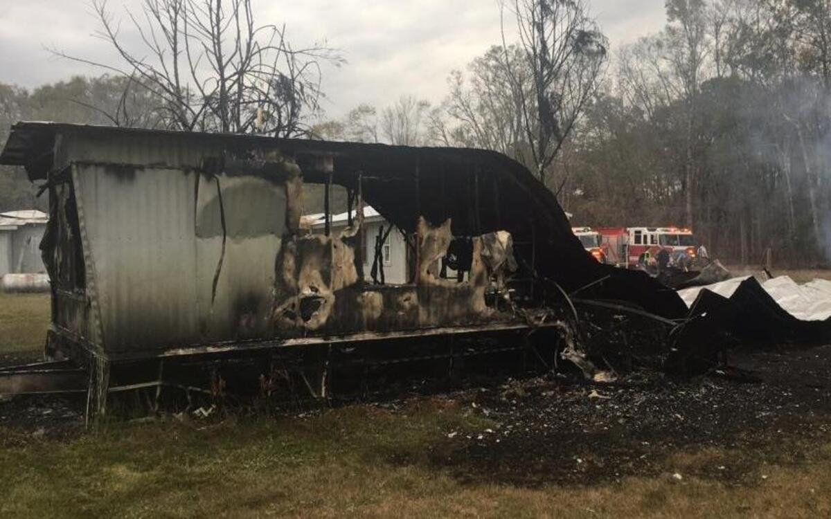 This Seaside Road mobile home on St. Helena Island was lost to fire Saturday afternoon.
