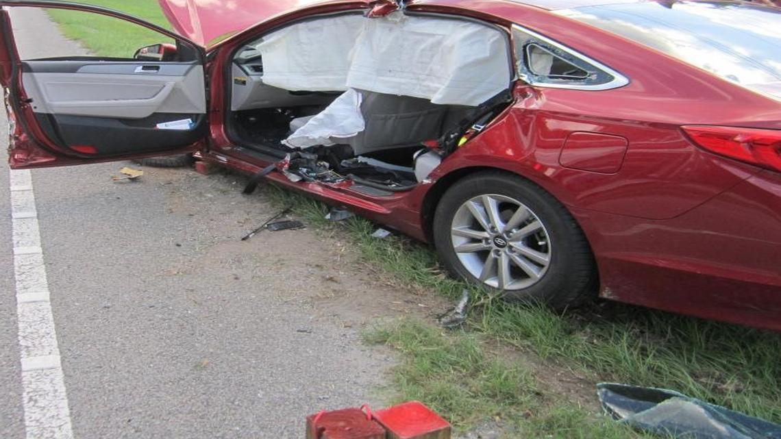 This two-vehicle crash sent one trapped driver to Beaufort Memorial Hospital with non-life threatening injuries.