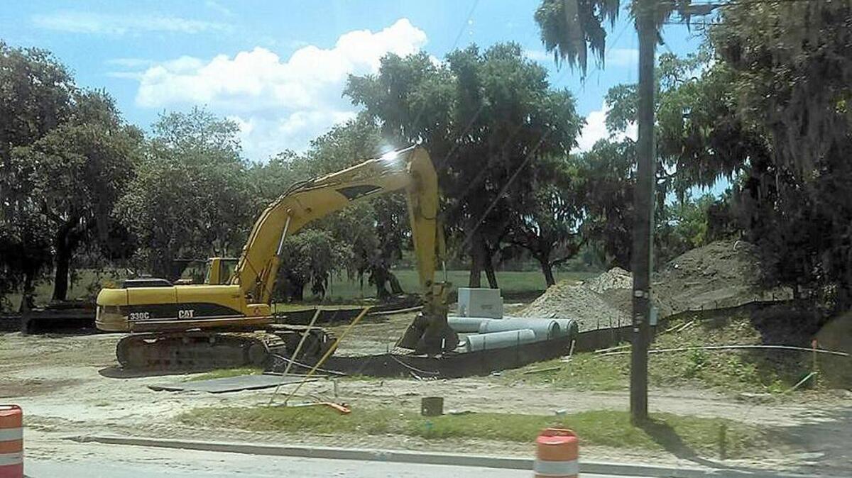 The historic Battery Saxton site off Boundary Street in Beaufort on June 3, serving as a storage location for Boundary Street construction equipment and dirt.
