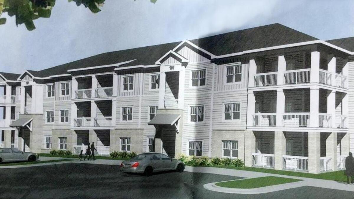 A conceptual drawing shows one of the apartment buildings planned for a marshfront lot at 669 Parris Island Gateway, in the town of Port Royal near Shell Point. More than 200 units are included in the early plans and join numerous apartment projects in the area.
