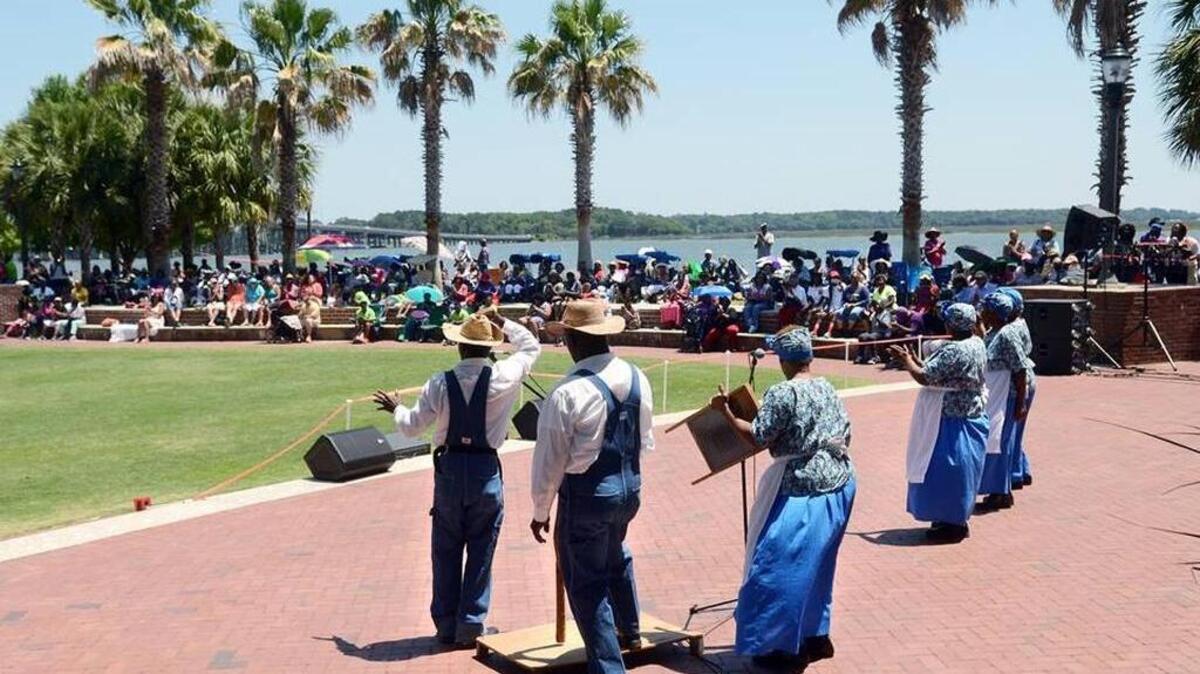 The Geechee Gullah Ring Shouters perform at the 29th annual Original Gullah Festival in Beaufort.