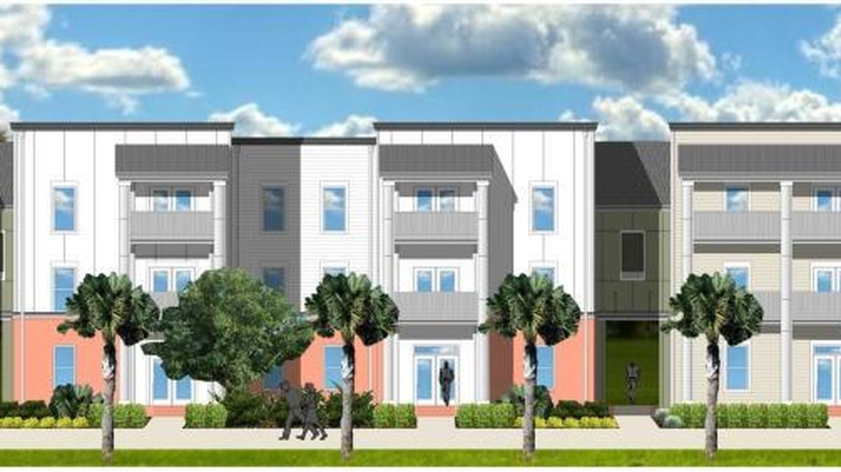 A conceptual rendering shows a 27-unit apartment project planned for the northwest corner of Boundary Street and Newcastle Street. Plans go before Beaufort’s design review board this week.