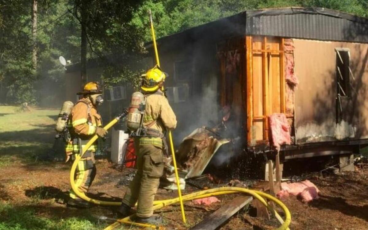 A Sunburst Lane mobile home in Grays Hill was destroyed by a fire on Friday afternoon.