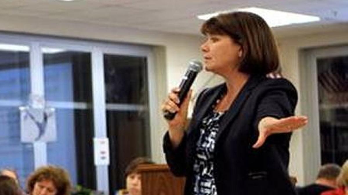 Phyllis White, Beaufort County School District chief financial officer, speaks to a Bluffton Community Committee in 2013.