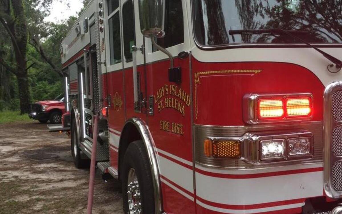 The Lady’s Island-St. Helena Island Fire District responded to the fire on Ball Park Road on St. Helena Island on Monday.