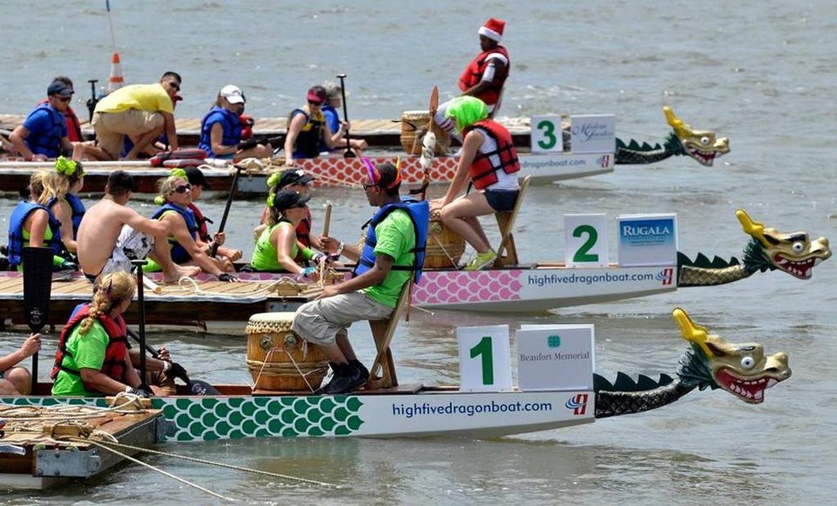 For the 2026 Race Day, DragonBoat paddlers will race behind Fishcamp and Shellring Ale Works at 809 Paris Avenue in Port Royal
