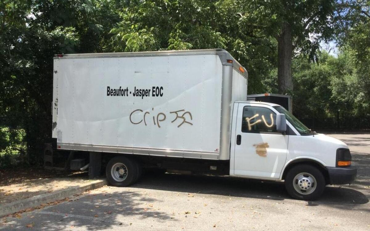 A Beaufort-Jasper Economic Opportunity Commission vehicle was among six reports of vandalism in the City of Beaufort that are believedd to be connected