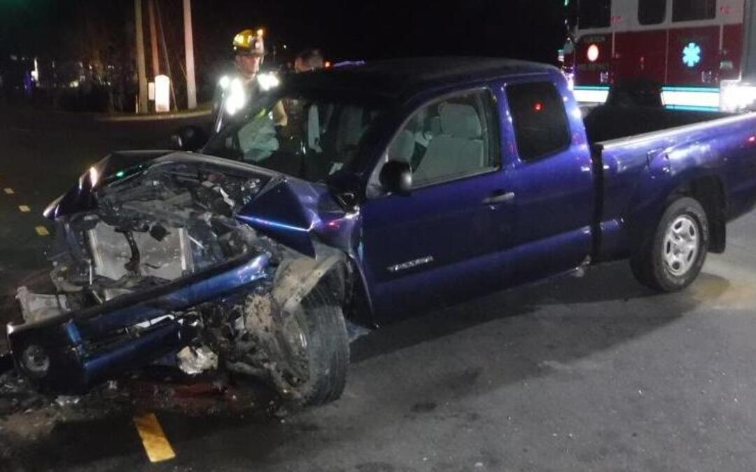 A two-vehicle crash at Robert Smalls Parkway and Parris Island Gateway injured four people on Wednesday evening.