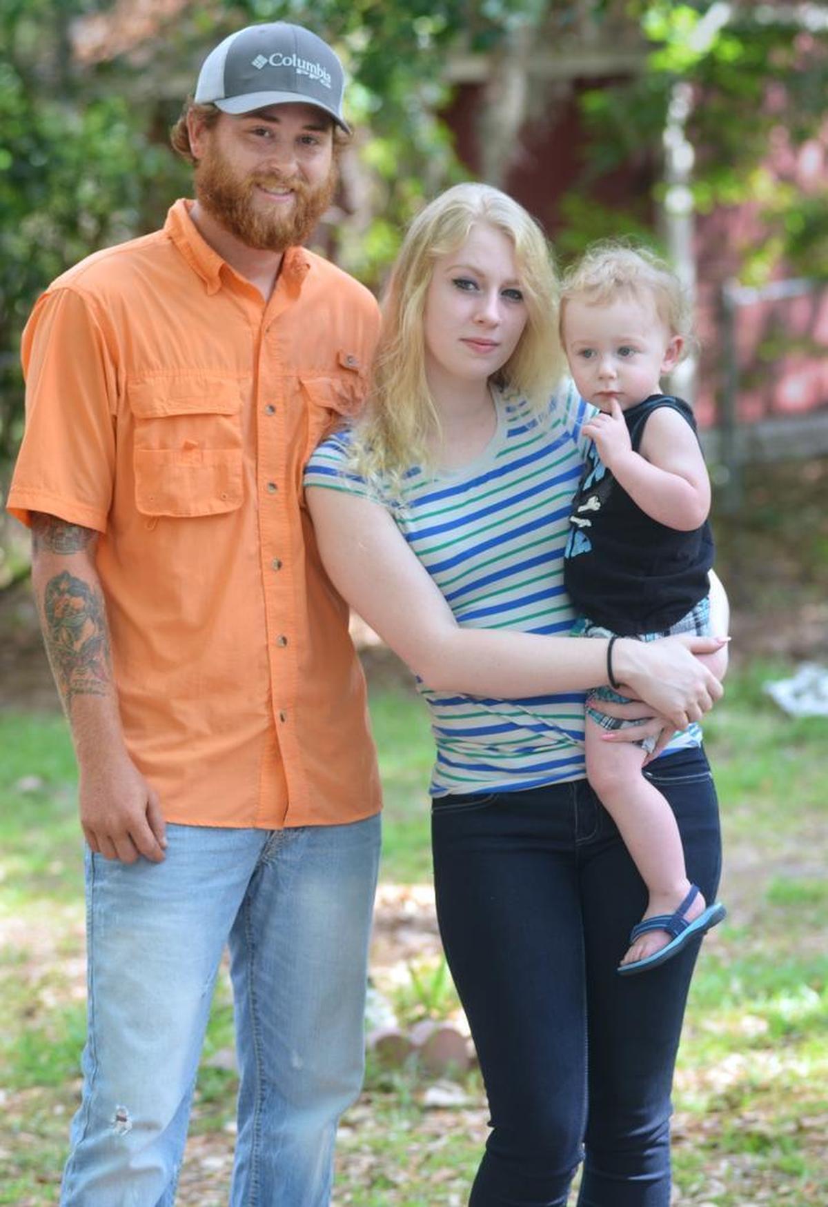 Daryan Payne with her son, Brantly Petty, 1, and her boyfriend, Sterling Snellgrove, on an April 27, 2017 visit to Beaufort.
