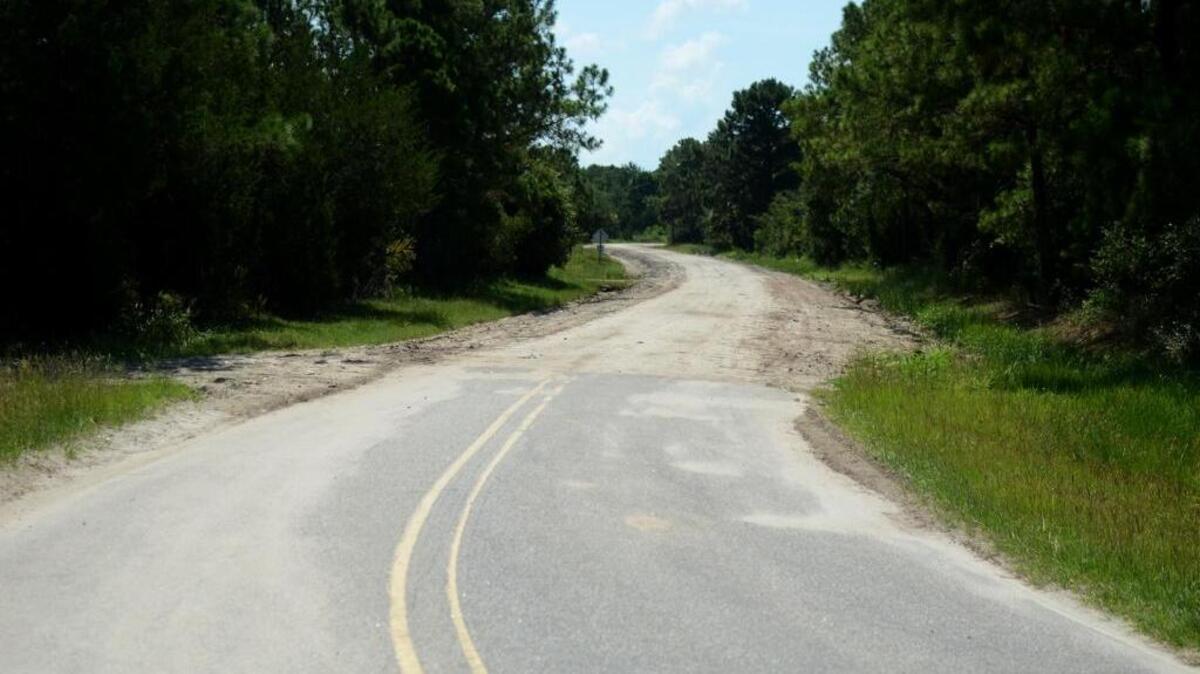 The spot where the dirt road begins on Airport Circle on July 25, 2016, near the Beaufort County Airport on Lady's Island.