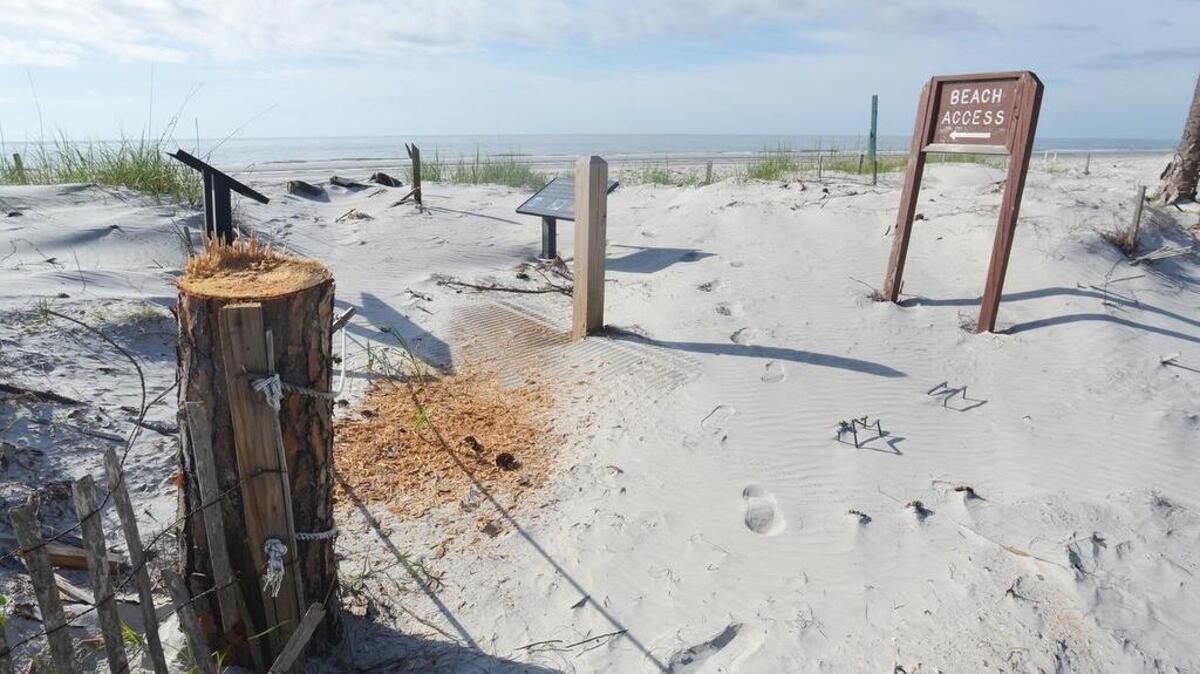 A beach access point at the campground at Hunting Island State Park is shown on May 19. Though the rest of the park has reopend, Hurricane Matthew did a lot of damage to the campground, which will remain closed until repairs are complete.