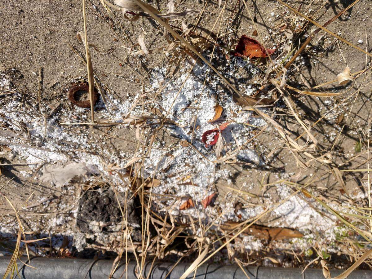 Foam particles escaped a Boundary Street construction site in December. The incident is prompting the city to look at an ordinance to control construction site litter from being blown around the city.