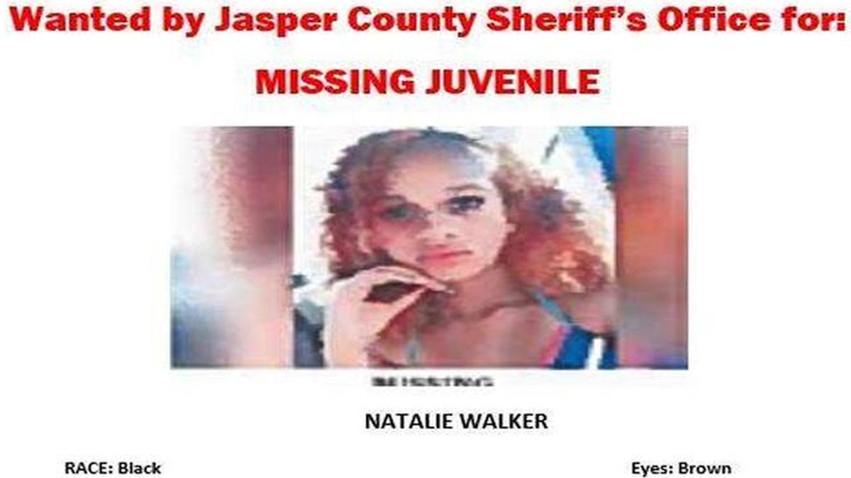 Jasper County teen Natalie Walker was reported missing Tuesday.