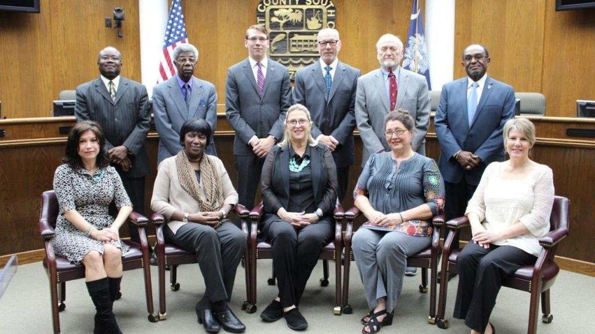 Beaufort County school board members Earl Campbell (back row, second from left), JoAnn Orischak (front row, far left) and Paul Roth (back row, second from right) are running for re-election in November 2016.