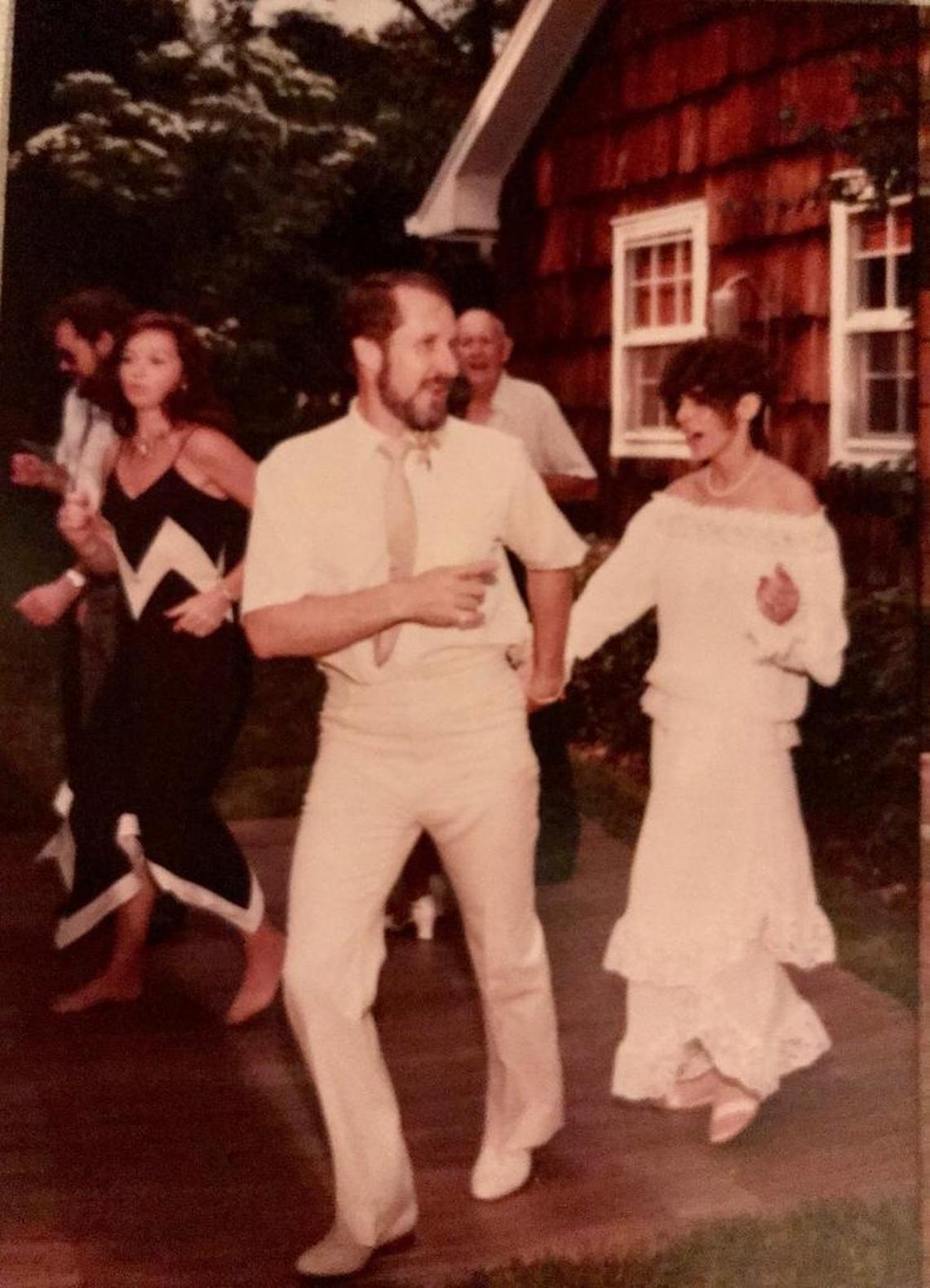 John and Lou Duignan dancing at their wedding.