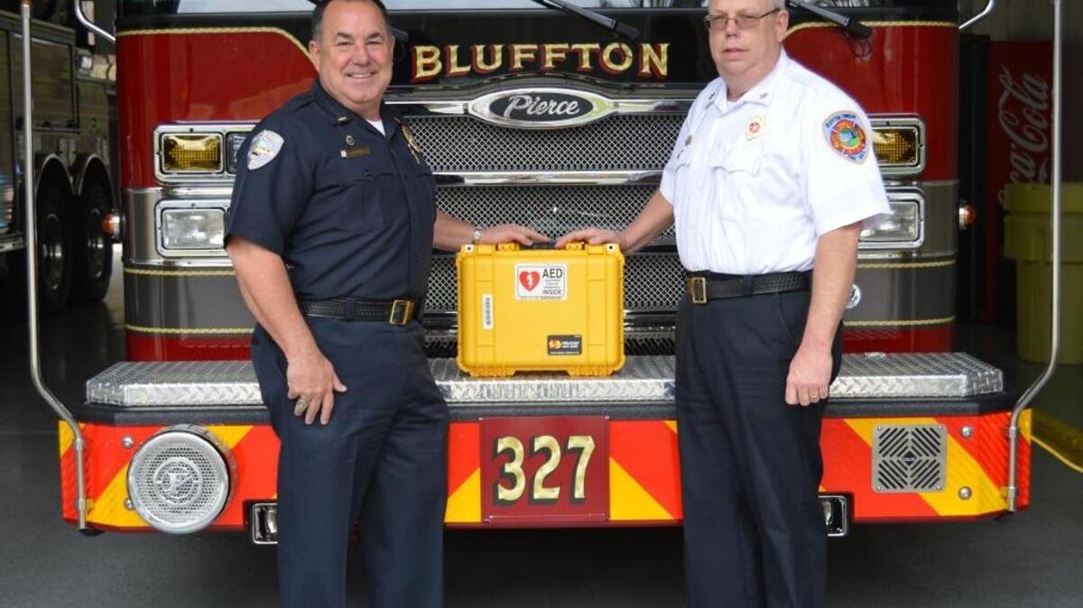 Bluffton Police Chief Joey Reynolds and Bluffton Township Fire District Chief John Thompson