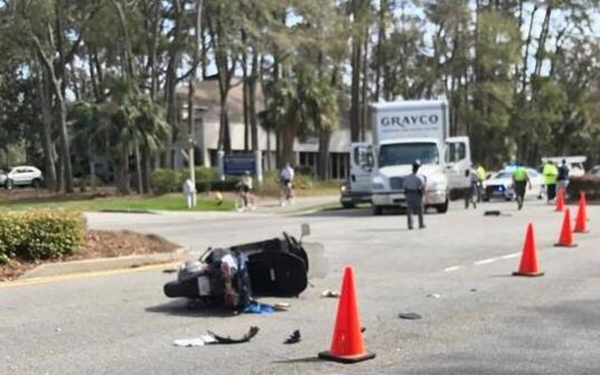 The driver of a moped was flown to a Savannah hospital on Thursday after a crash with a truck.