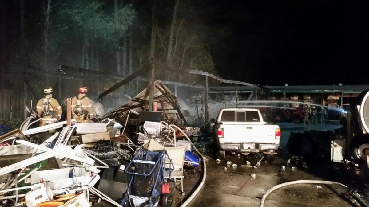 A Thursday night Hilton Head Island fire destroyed a storage shed at a golf maintenance facility on Lighthouse Road in Sea Pines.