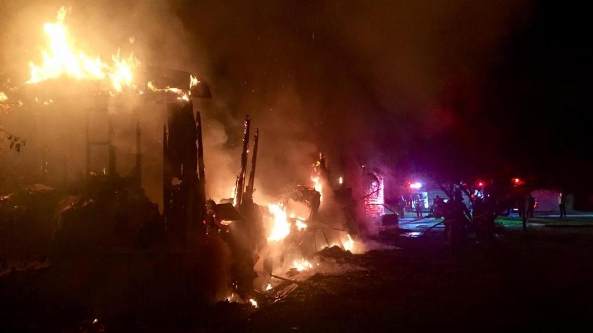 Fire destroyed a mobile home early Thursday in the Beaufort Mobile Home Park on Parris Island Gateway.