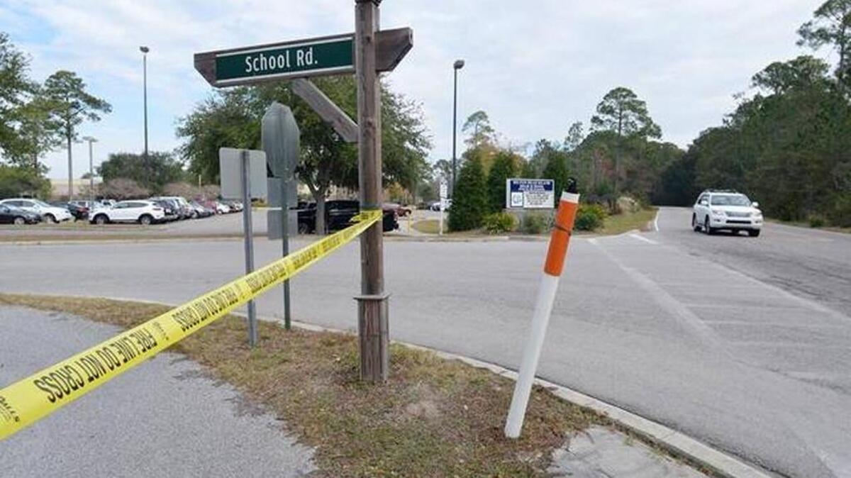 Fire line tape left by first responders still remained on Friday at the intersection of Wilborn Road and School Road on the Hilton Head Island schools campus. A 13-year-old female Hilton Head Island Middle School student suffered non-life-threatening injuries after she was struck by a car on Thursday afternoon at the intersection, according to Jim Foster, spokesperson for the Beaufort County School District