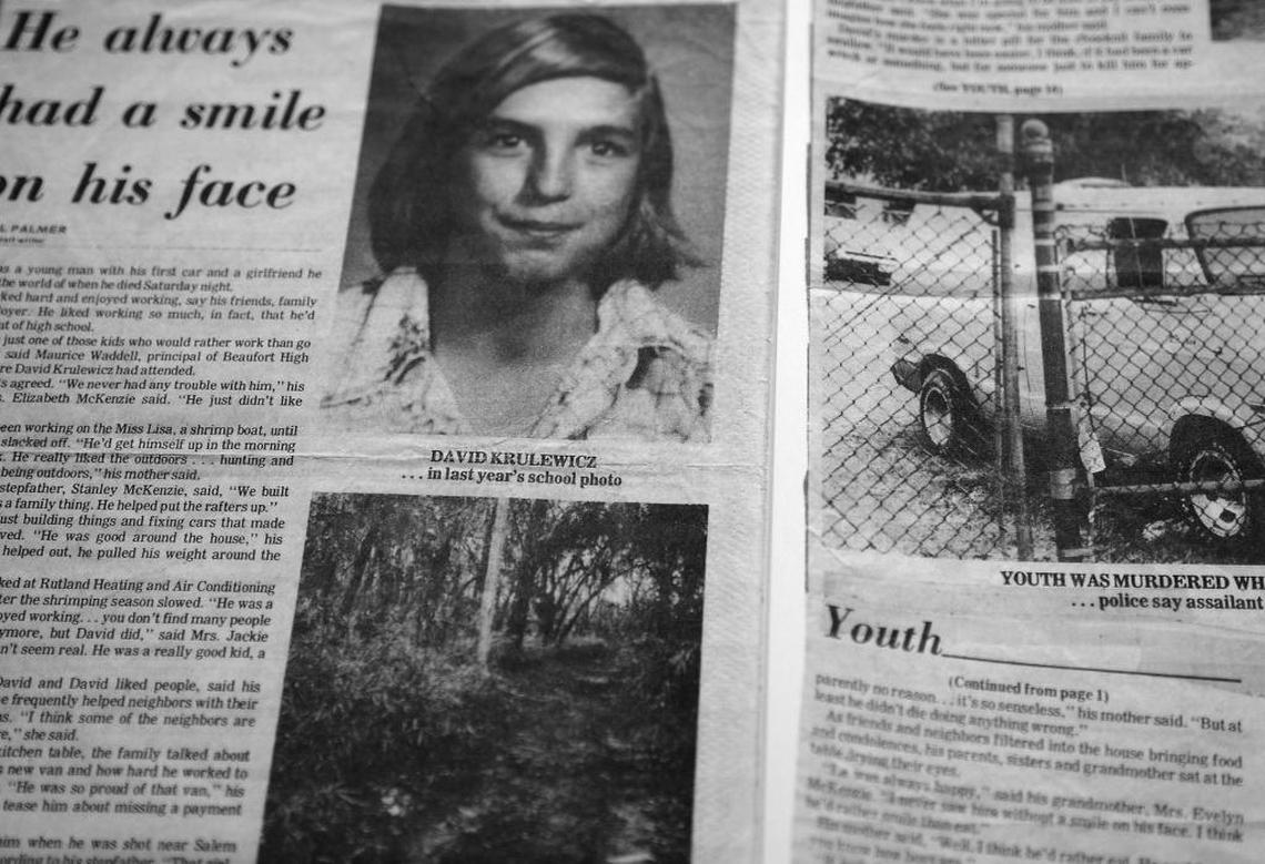 A story in The Beaufort Gazette was published following the shooting death of David Krulewicz, 18, and sexual assault of a 15-year-old girl on January 5, 1980. It was included in a Aug. 11, 2016 press conference held by Beaufort County Sheriff P.J. Tanner and Capt. Bob Bromage about the case. Isaiah Gadson Jr., 63, of Burton, was charged with murder, first-degree criminal sexual conduct, kidnapping and armed robbery in connection with the 36-year-old cold case.