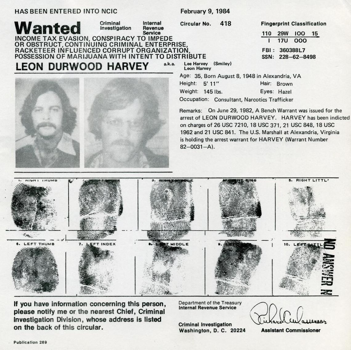 One of many “Wanted” posters for Operation Jackpot suspects.