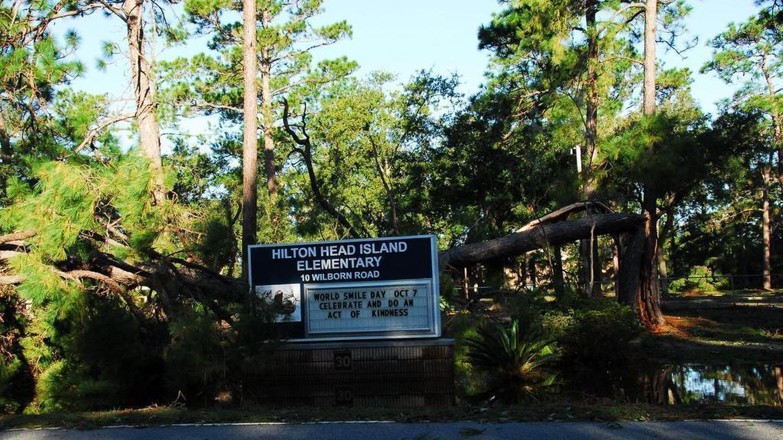 Hilton Head Island Elementary entrance, Hilton Head Island, Oct. 9, 2016.