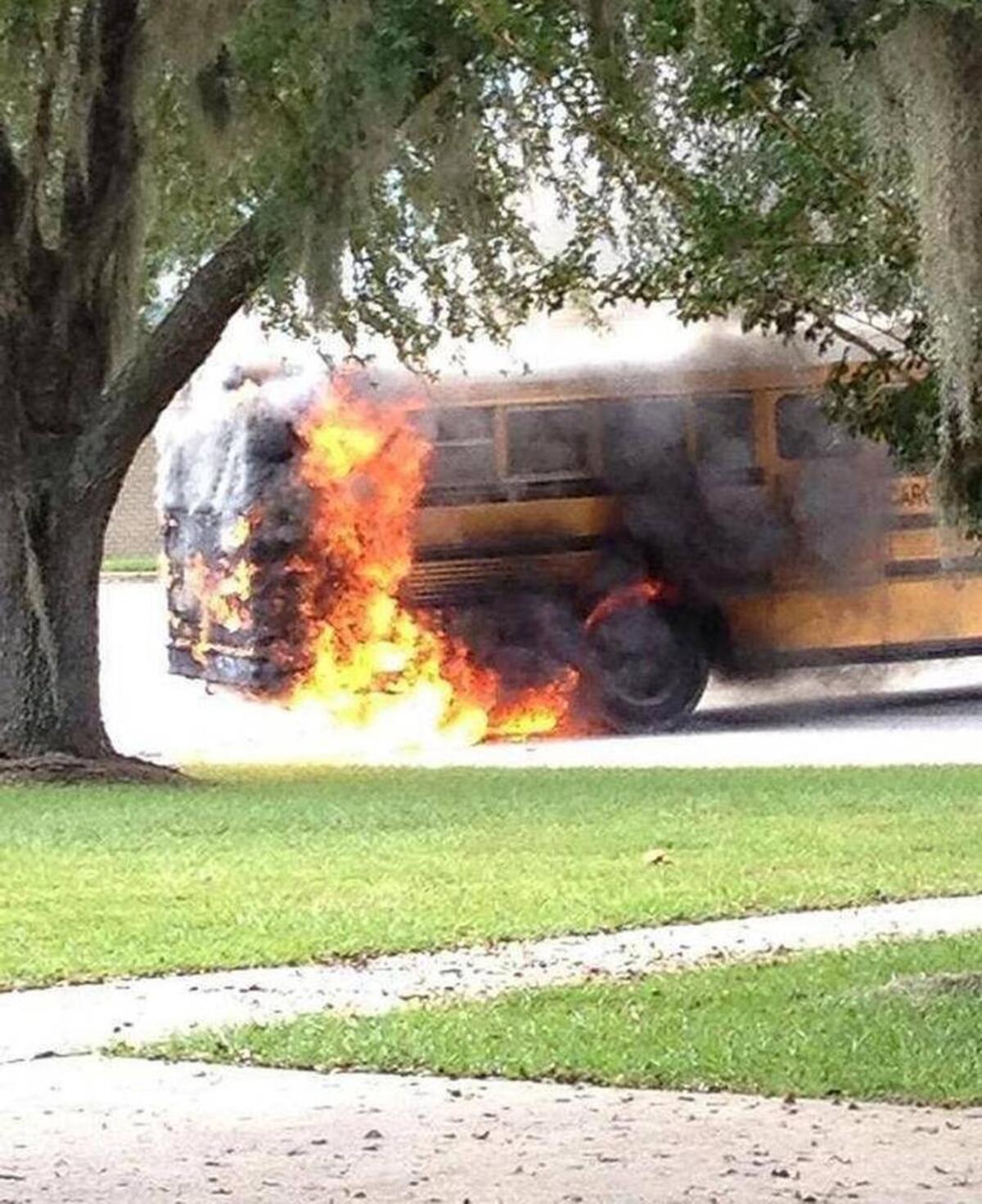 A bus fire from the 2015-16 school year