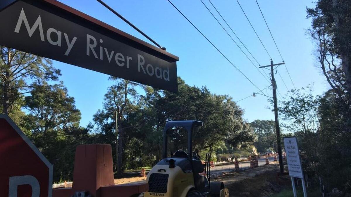 A new park is planned for this stretch of May River Road between Stock Farm Road and Heyward Street. The area is currently in the midst of a Streetscape improvement project.