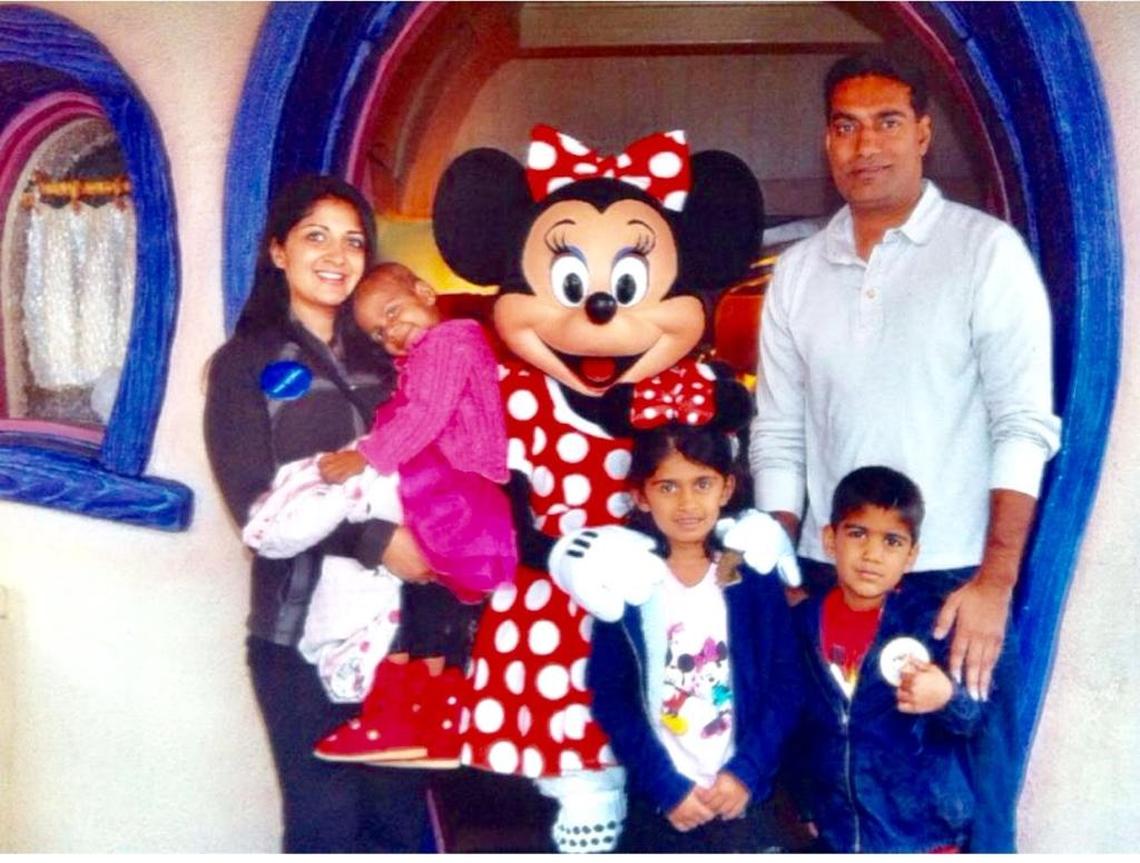 Sandy, Simrit, Dhaya, Joban and Sam Johal at Disney World in March of 2012, a month before Simrit passed away. The trip was made possible through the San Diego chapter of the Make-A-Wish Foundation.
